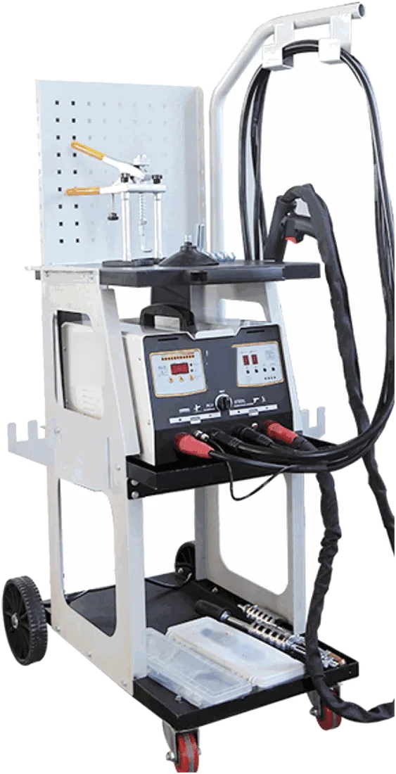 2-in-1 steel + aluminium dent repair station with tool board
